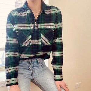 J Crew Quarter-Zip Flannel